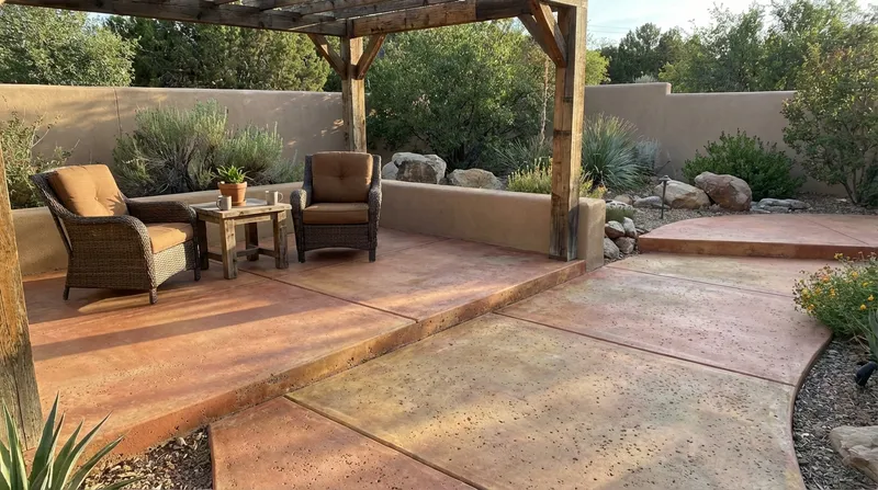 Beautiful stained concrete patio