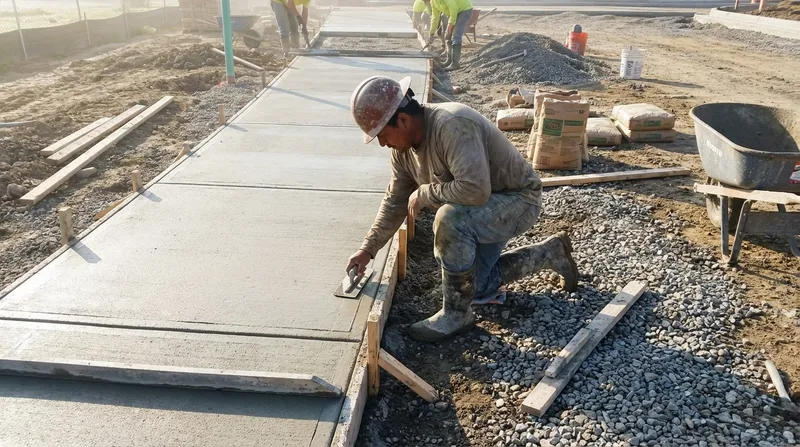 Patio installation in progress